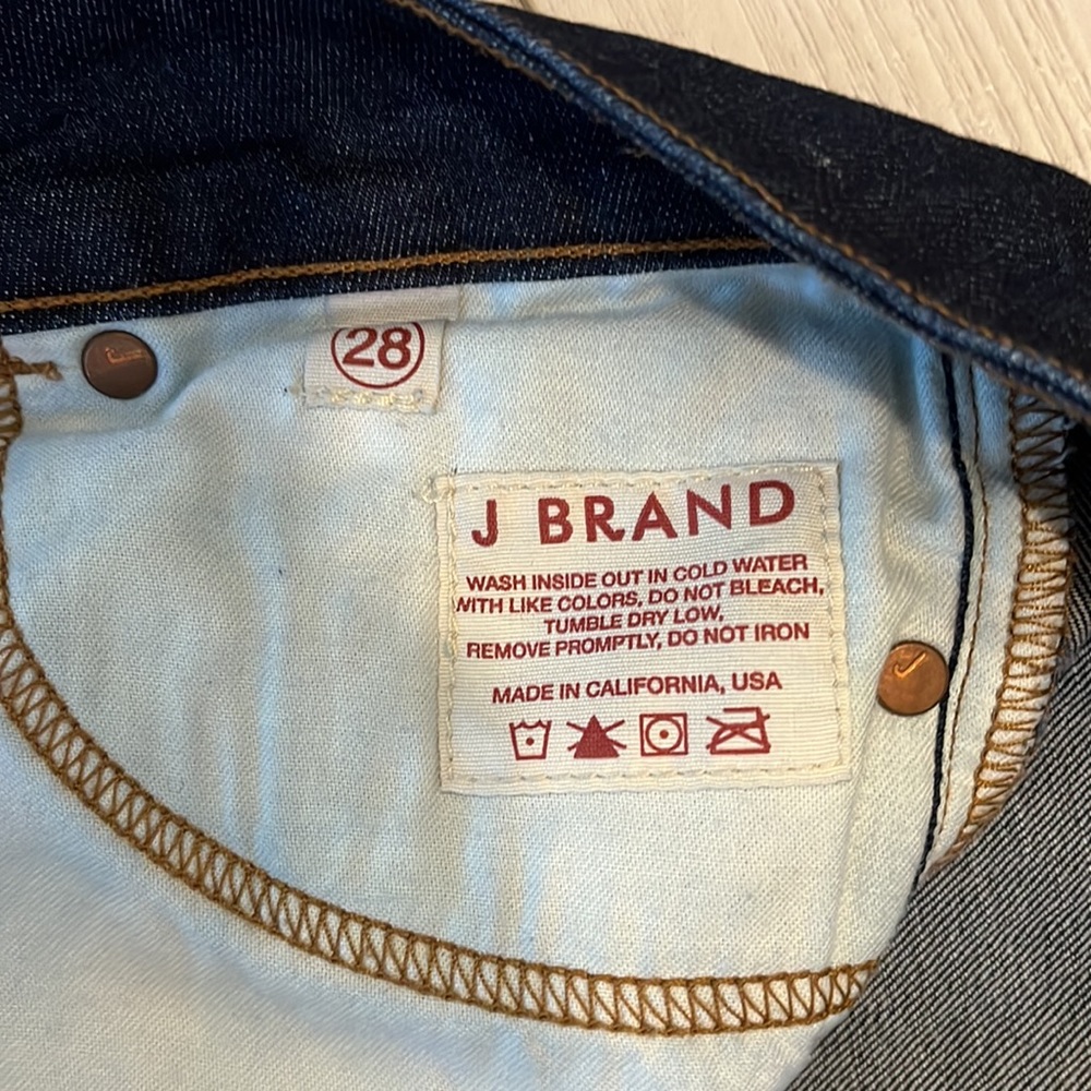 J Brand Love Story Pure Flare Denim Jeans Dark Wash Low Rise Flare Size 28 - Picture 5 of 7